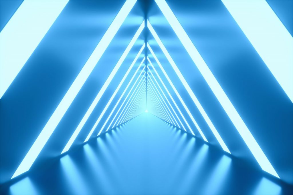 3d-illustration-tunnel-with-bright-lights-on-the-l-D2L2E6Y