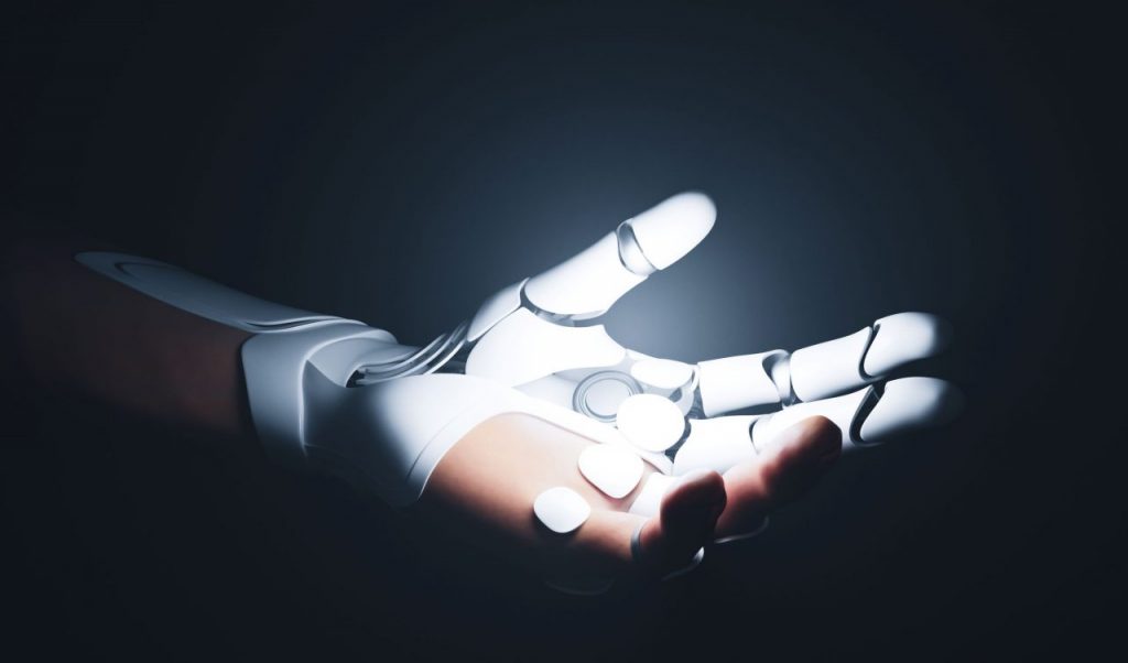 robotic-bionic-hand-connected-with-human-hand-5F92YF7