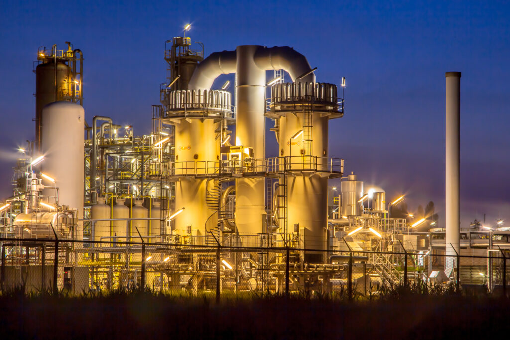 Heavy Industrial Chemical Factory at night