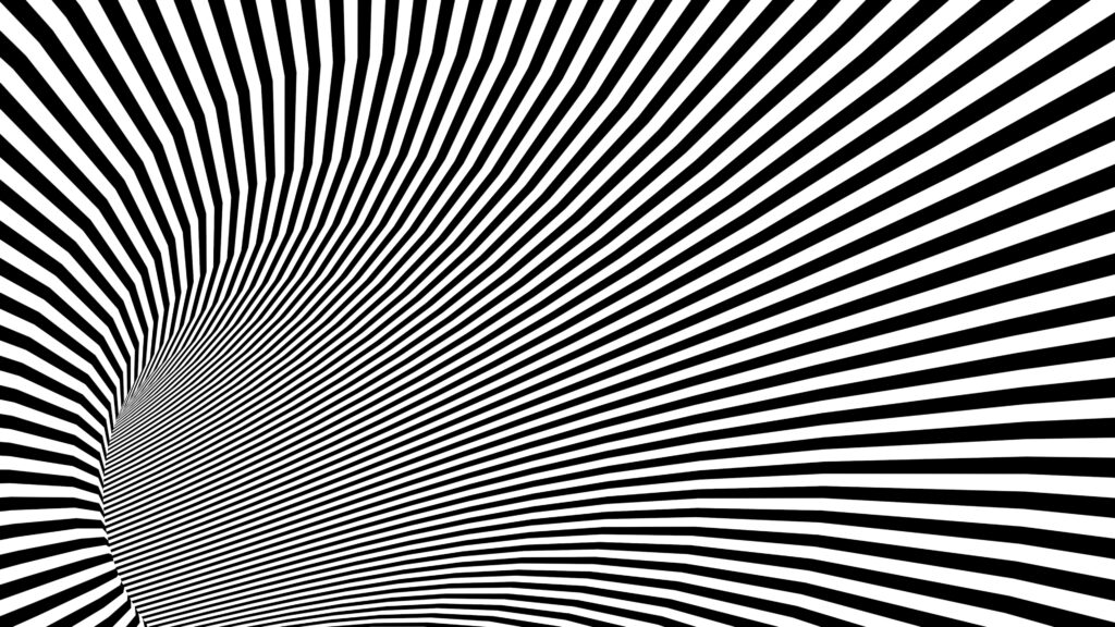 Psychedelic Twisted circle Radial border Spiral pattern circle black and white optical illusion Moving Around in Spiral